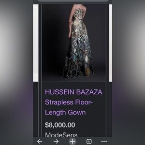 Hussein bazaza strapless floor length gown